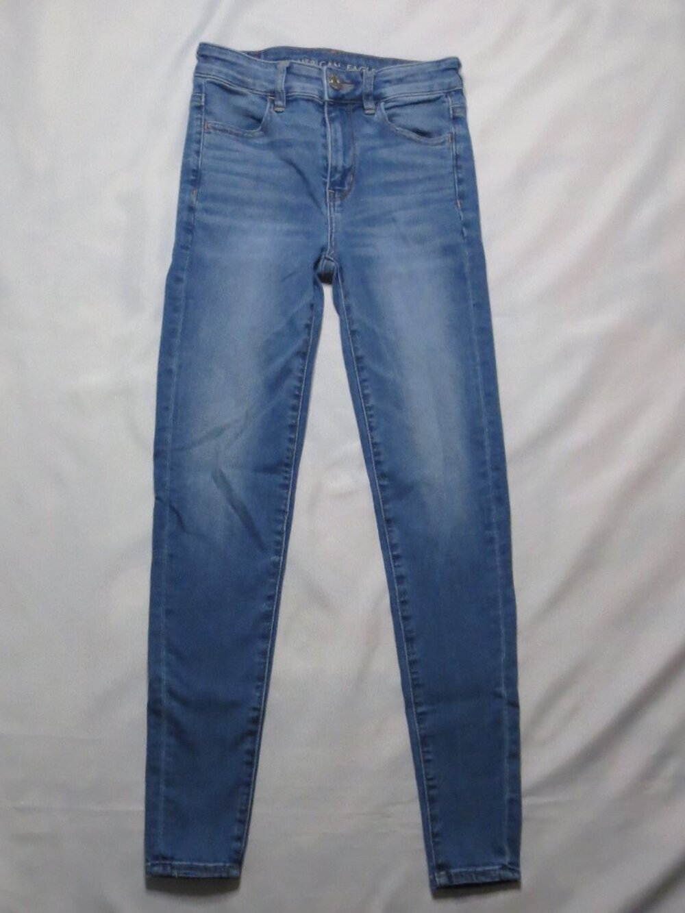 AMERICAN EAGLE women DENIM blue HI-RISE jegging NEXT LEVEL stretch JEAN SIZE 2